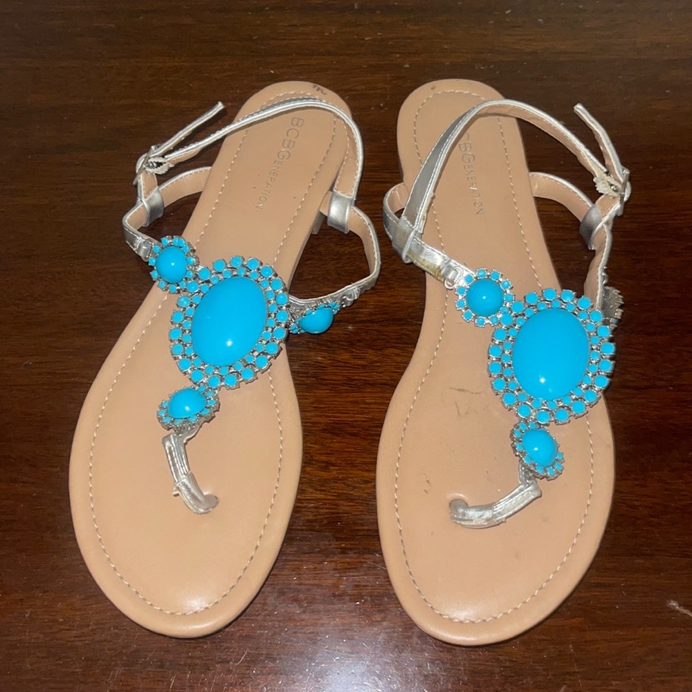 BCBG jeweled sandals sz 7.5